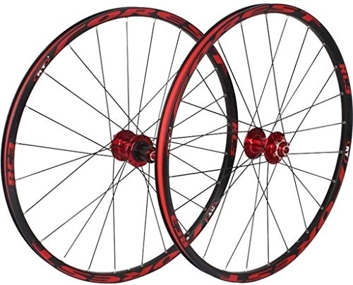 Mountain Bike Wheel : GDD Cycle Wheel 26 / 27.5 Inch Mountain Bike Wheels, MTB Bike Wheel Set Disc Rim Brake 8 9 10 11 Speed Sealed Bearings Hub Hybrid Bike Touring (Color : Red, Size : 26inch)