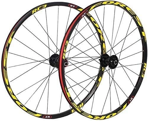 Mountain Bike Wheel : GDD Cycle Wheel Mountain bike wheelset 26 inch bicycle wheels double-walled aluminum alloy disc brake wheel set quick release Palin Bearing 8 / 9 / 10 speed bicycle hub dynamo 100mm (Color : 26in)