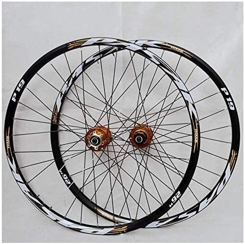 Mountain Bike Wheel : GDD Cycle Wheel Mountain bike wheelset, 29 / 26 / 27.5 inch bicycle wheel (front + rear) double-walled aluminum alloy rim quick release disc brake 32H 7-11 speed (Color : #3, Size : 27.5in)