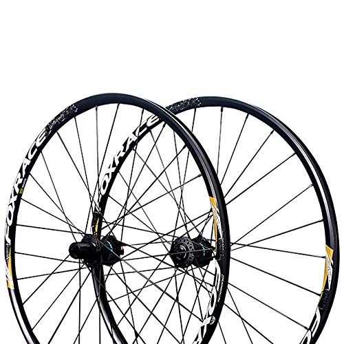 Mountain Bike Wheel : GJZhuan 27.5" / 29" Mountain Bike Wheelset Double Walled Aluminum Alloy Rim Disc Brake Carbon Fiber Hub TA / QR 304 Stainless Steel ED Spokes 7 / 8 / 9 / 10 / 11 / 12 Speed (Color : Black, Size : QR)