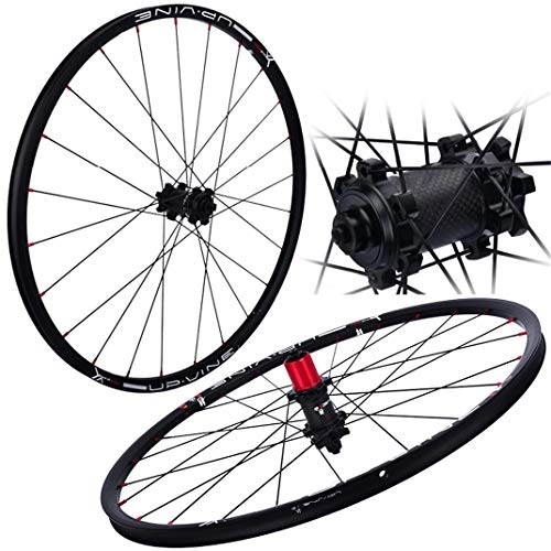 Mountain Bike Wheel : GJZhuan Mountain Bike Wheelset 26 / 27.5 Inch Straight Pull Carbon Fiber Hub Quick Release Bike Wheels Set 24 Hole 7 / 8 / 9 / 10 / 11 Speed (Size : 27.5 Inch)