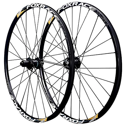 Mountain Bike Wheel : GJZhuan Mountain Bike Wheelset 27.5 / 29 Inch Thru Axle / QR Disc Brake Super Light Double Walled Aluminum Alloy MTB Bicycle Wheels Set Carbon Hub 7 / 8 / 9 / 10 / 11 / 12 Speed (Color : Black, Size : QR)