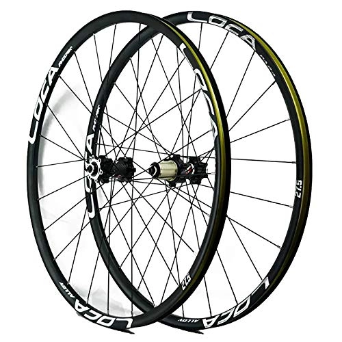 Mountain Bike Wheel : GJZhuan Mountain Bike Wheelset 27.5" Aluminum Alloy Rim 24 Hole Straight-pull Spokes Hub Disc Brake Quick Release Front and Rear Wheel Set 8 / 9 / 10 / 11 / 12 Speed (Color : Black)