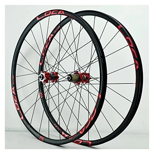 Mountain Bike Wheel : GUANMI 26 / 27.5 / 29inch PASAK MTB Mountain Bike Wheelset Sealed Bearing Disc Brake 6 Claws Wheel 11 / 12Speed Cassette 24H Bicycle Rim (Color : 29 red hub red)