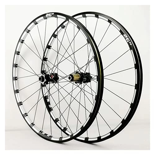 Mountain Bike Wheel : GUANMI MTB Mountain Bike Wheelset 26 27.5Inch Milling Trilateral CNC Rim Straight Pull Disc Brake QR / Thru-axis 24H Bicycle Wheels (Color : QR 27.5 titanium hub)