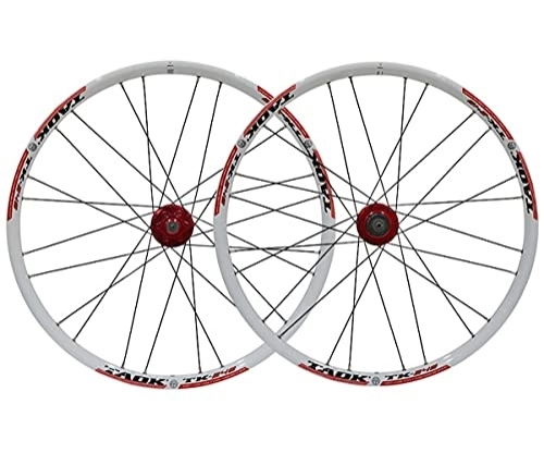 Mountain Bike Wheel : HEIMAZP 24" MTB Mountain Bike Disc Brake Wheelset Quick Release Wheels Bicycle Rim 1836g 24H QR Hub For 7 / 8 / 9 / 10 Speed Cassette (Color : Red, Size : 24inch)