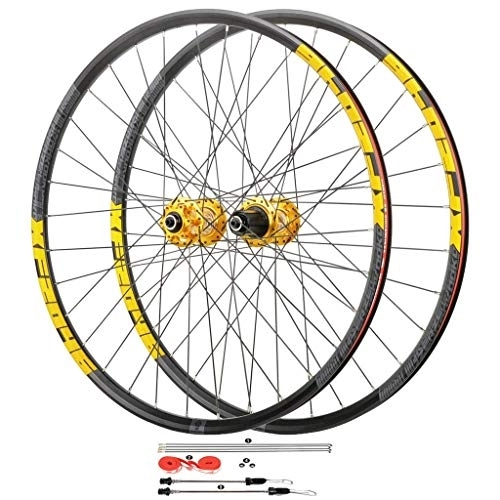 Mountain Bike Wheel : HYLH 26 / 27.5 / 29 Inch MTB Bike Disc Brake Wheelset, Double Walled Aluminum Alloy Quick Release Sealed Bearings 11 Speed 32H