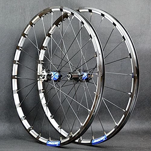 Mountain Bike Wheel : JIE KE Bike Rim 26 27.5 Inch Mountain Front Rear Wheel Set Quick Release CNC 24 Holes Double Wall Alloy Rim For 7 / 8 / 9 / 10 / 11 / 12 Speed Quick Release Axles Bicycle Accessory