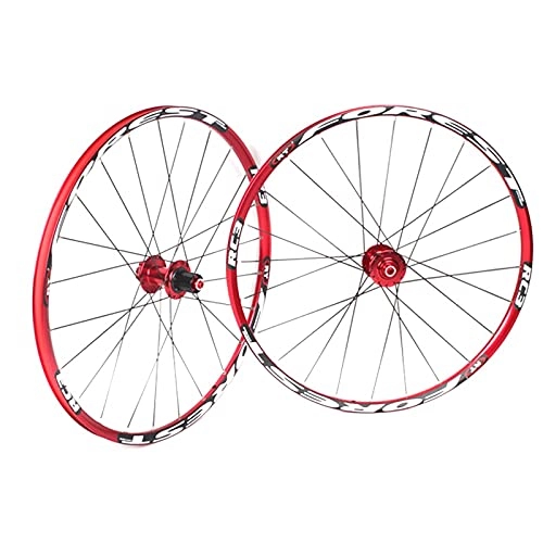 Mountain Bike Wheel : JIE KE Bike Rim 26 27.5 Inch Wheel Mountain Front And Rear Wheel Double Layer Alloy Disc Brake 8 9 10 11 Speed Palin Bearing Hub 24H Quick Release Axles Bicycle Accessory (Color : A, Size : 27.5IN)