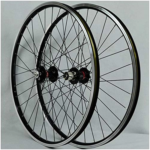 Mountain Bike Wheel : JIE KE Bike Rim 26 Inch MTB Rim Mountain Bike Wheel Disc Brake Bicycle Wheelset 32H 7-11speed Cassette Hubs Sealed Bearing 72T QR Quick Release Axles Bicycle Accessory (Color : BLACK HUB, Size : 26")