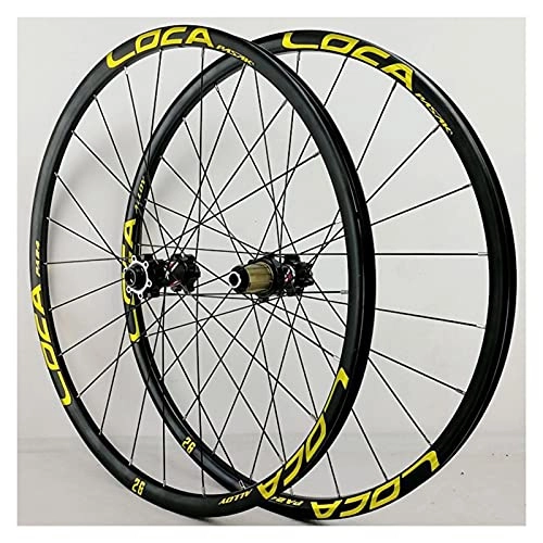 Mountain Bike Wheel : JIE KE Bike Rim Mountain Bike Wheelset 26 / 27.5 / 29 Inch Disc Brake Bicycle Wheel Alloy Rim MTB 8-12 Speed With Straight Pull Hub 24 Holes Quick Release Axles Bicycle Accessory (Color : A, Size : 26IN)
