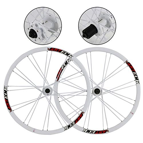 Mountain Bike Wheel : JJZD 26 Inch Disc Brake Disc Mountain Bike Ball Flat Spoke Wheel Cutter Ring Hub 7, 8, 9, 10, Speed Cassette Flywheel Disc Brake Wheel Set (Color : B)