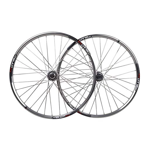 Mountain Bike Wheel : JJZD 26 Inch Mountain Wheel Bike Disc Brake Wheel Front Wheel Rear Wheel Flat Spokes Polished Silver Wheel Stainless Steel Flat Spokes