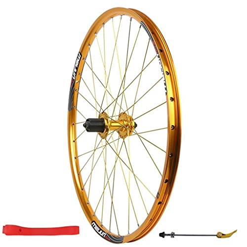 Mountain Bike Wheel : LDDLDG Mountain Bike Rear Wheel 26" Bicycle Rim Cycling Wheels Disc Brake 32 Holes MTB Wheel 7 / 8 / 9 / 10 Speed Quick Release Axles Bicycle Accessory(Color:golden)