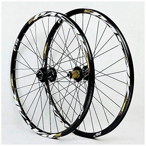 Mountain Bike Wheel : LHHL Components MTB Wheelset For Bicycle 26 27.5 29 Inch Alloy Rim Mountain Bike Wheel Disc Brake 7-11speed Cassette Hubs Sealed Bearing QR (Color : B, Size : 26inch)