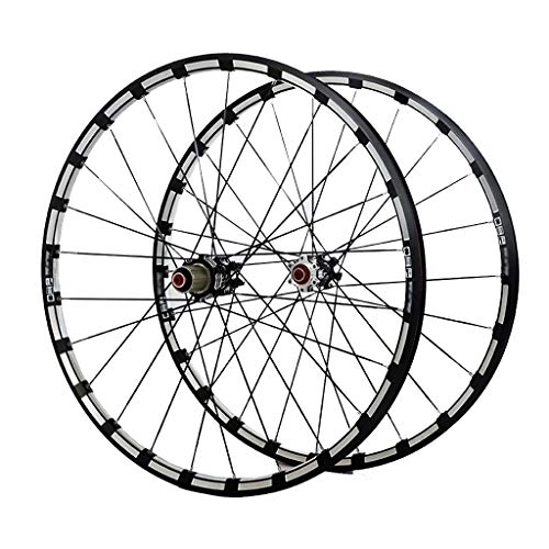 Mountain Bike Wheel : LHHL MTB Bicycle Wheelset 26 / 27.5 Inch Mountain Bike Wheel CNC Double Wall Alloy Rims Card Hub Sealed Bearing Disc Brake 11 Speed 24H (Color : B, Size : 26")