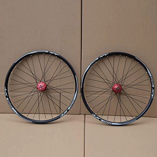 Mountain Bike Wheel : Lightweight Mountain Bike Wheel Set 32 ​​holes 26" / 27.5" / 29" Bicycle Wheel Set Disc Brake Quick Release Red Hub Drum(front Wheel + Rear Wheel) (Size : 29")