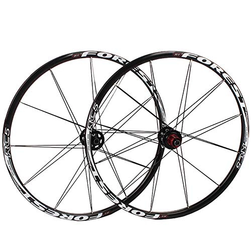 Mountain Bike Wheel : LOO LA Mountain Bike Wheelset, 26 / 27.5 Inch Bicycle Wheel (Front Rear) Double-layer aluminum alloy rim Hexagon Star 120 Rings 5 Palin Hubs 24 holes, Black