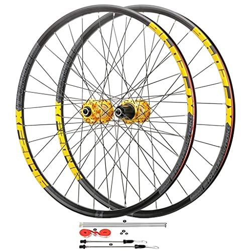 Mountain Bike Wheel : LYTBJ Mountain Bike Bicycle Wheelset 26 / 27.5 Inch, Double Walled Aluminum Alloy Discbrake Quick Release 4 Palin 8 / 9 / 10 / 11 Speed 32H