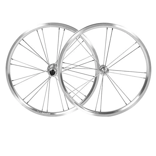Mountain Bike Wheel : M-YN 20 Inch Mountain Bike Wheel Set Aluminium Alloy Ultralight Front 2 Rear 4 Bearing V Brake Folding Bicycle Wheelset, Silver
