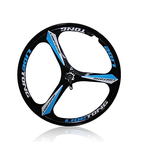Mountain Bike Wheel : M-YN 26 Inch 3-spoke Mountain Bike Integrated Rear Wheel Disc Brake Magnesium Alloy Wheel(Color:blue)