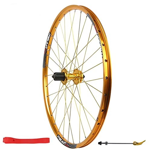 Mountain Bike Wheel : M-YN MTB Rear Wheel 26" Quick Release Disc Brake 32H Mountain Bike Wheels, High Strength Aluminum Alloy Rim(Color:golden)