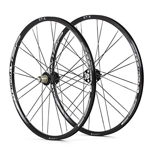 Mountain Bike Wheel : MAIKONG Ultralight Aluminum alloy 27.5" Wheel Mountain Bike Four Palin Aluminum alloy Hubs, 8, 9, 10, 11 Speed flywheel, Only rims, (27.5" Front Rear), Black
