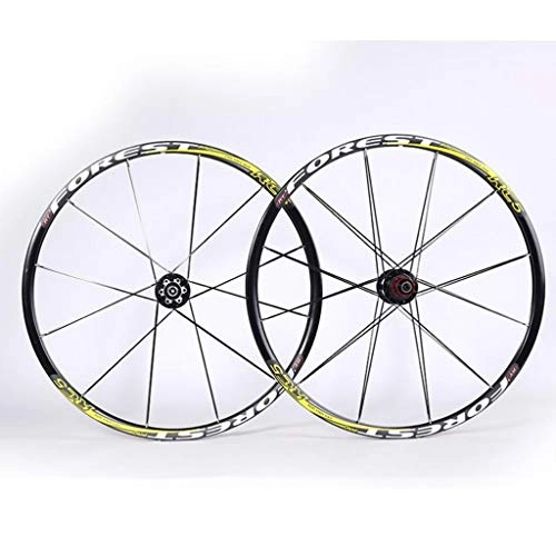 Mountain Bike Wheel : MBZL Mountain Wheel Set 26 / 27.5 Inch Bicycle Wheel Set Carbon Fiber Hub Front 2 Rear 5 Bearings (Color : Yellow, Size : 26inch)