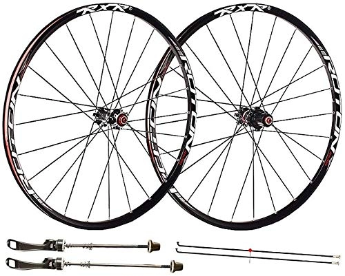 Mountain Bike Wheel : MGE 26, 27.5, 29 inch Bike wheels for Mountain Bike Wheelset, Alloy Double Wall Quick Release Disc Brake 7 8 9 10 11 Speed Bike Wheel (Color : A, Size : 26inch)