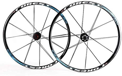 Mountain Bike Wheel : MGE 26 / 27.5inch Mountain Bike Wheelset, Double Wall 24H Disc Brake Quick Release Compatible 7 8 9 10 11Speed Bike Wheel (Color : Blue, Size : 26inch)
