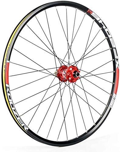 Mountain Bike Wheel : MGE Mountain 26 / 27.5 Inch Bicycle Fron Wheel, Bike Wheelset Double Wall Alloy Rim QR Disc Brake 32H Bike wheel (Color : Red, Size : 27.5inch)