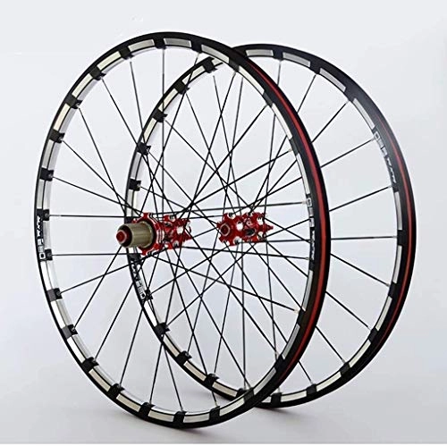 Mountain Bike Wheel : MGE Mountain Bike Wheels Bike Wheelset Double Wall Alloy Rim Carbon Core F2 R5 Palin Bearing Quick Release Disc Brake 9 10 11 Speed Bike Wheelset (Color : A, Size : 29inch)