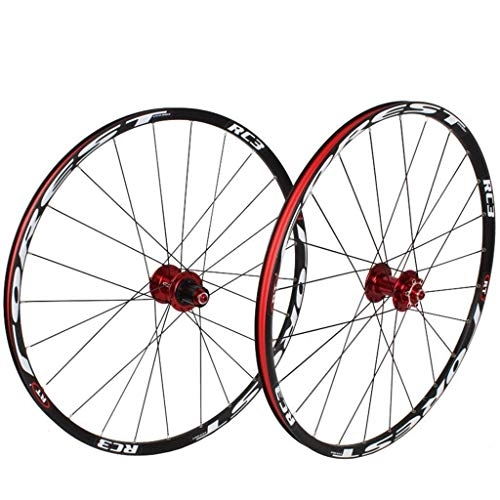 Mountain Bike Wheel : MJCDNB Bicycle Front Rear Wheels for 26" 27.5" Mountain Bike, MTB Bike Wheel Set 7 Bearing 24H Alloy Drum Disc Brake 8 9 10 11 Speed