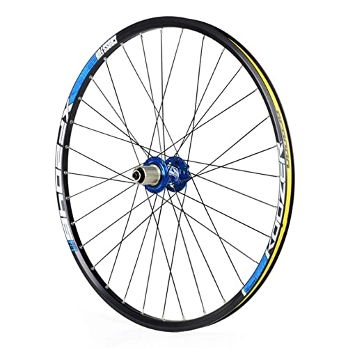 Mountain Bike Wheel : MJCDNB Quick Release Axles Bicycle Accessory Bicycle Rear Wheel 26 / 27.5 Inch, Double Wall Racing MTB Rim QR Disc Brake 32H 8 9 10 11 Speed Road Bicycle Cyclocross Bike Wheels (Color : Blue, Size :