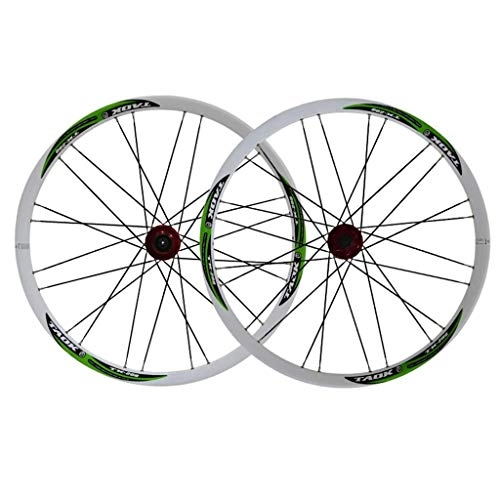 Mountain Bike Wheel : MJCDNB Wheel 26" Bike Wheel Set MTB Double Wall Alloy Rim Disc Brake 7-11 Speed Tires 1.5-2.1" Sealed Bearings Hub Quick Release 28H 6 Colors