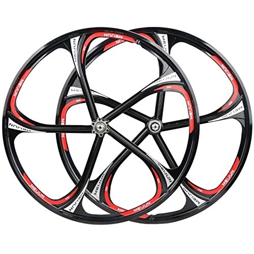 Mountain Bike Wheel : MNBV 26 Inch Cycling Wheels Mountain Bike Wheelset Disc Brake Double Wall Integrated Magnesium Aluminum Alloy Wheel For 7-11 Rotary Flywheel