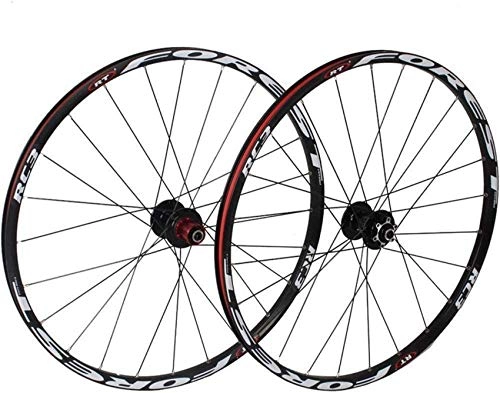 Mountain Bike Wheel : Mnjin Bike Wheel Tyres Spokes Rim bike wheelset, 26 / 27.5in double wall aluminum alloy mountain bike wheels V-brake disc rim brake sealed bearings 8 / 9 / 10 speed cassette, 26in