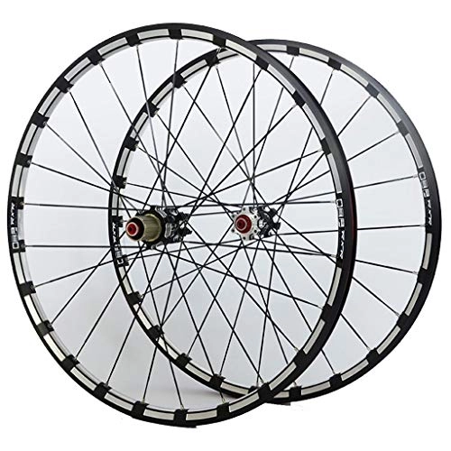 Mountain Bike Wheel : Mountain Bicycle Wheels set 26 inch 27.5 inch lightweight Bike Wheel Set 700c hybrid Bicycle Accessorie Alloy Hubs Wheelset 9-11 speed 24 Hole (Color : Black, Size : 27.5inch)