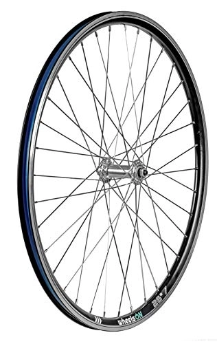 Mountain Bike Wheel : Mountain Bike 26 inch Front Wheel Rim Brake 36H Quick Release Black Rim With Silver Spokes and Hub