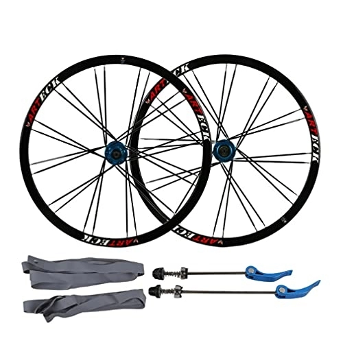 Mountain Bike Wheel : Mountain Bike Disc Brake Wheelset 26" Bicycle Rim MTB Quick Release Wheels Flat Spokes QR 24H Hub For 7 / 8 / 9 / 10 Speed Cassette Flywheel 2342g (Color : White, Size : 26 inch) (Black 26 inch)