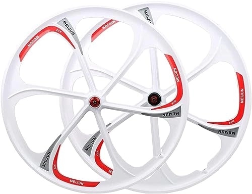 Mountain Bike Wheel : Mountain Bike Hub With 26 '' Rim Disc Brake For Quick Release Bicycle Integrated Hub, Suitable For 7 / 8 / 9 / 10 Speed Box Type (Color : White, Size : 26'')