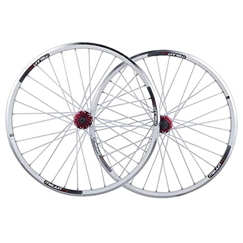Mountain Bike Wheel : Mountain Bike Quick Release Wheelset 26" Bicycle Rim MTB QR C / V Brake Disc Brake Wheels Cassette Hub 32H For 7 / 8 / 9 / 10 Speed 2267g (Color : White, Size : 26 inch) (White 26 inch)