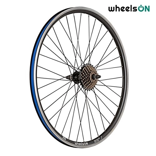 Mountain Bike Wheel : Mountain Bike Rear Wheel 26 inch + 6 Speed Threaded Freewheel Hybrid Black 36H