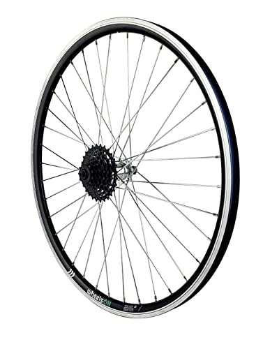 Mountain Bike Wheel : Mountain Bike Rear Wheel 26 Inch +7 Speed Cassette 11-28T Rim Brake 36H QR Black