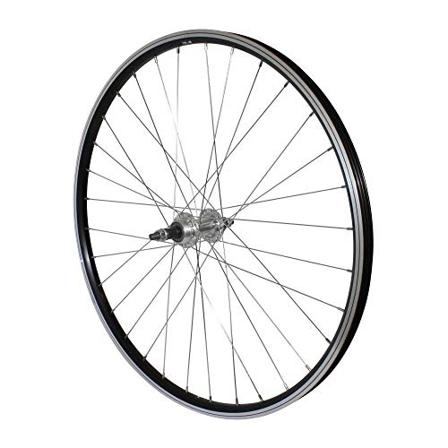 Mountain Bike Wheel : Mountain Bike Wheel 26 Inch P2R Rear Aluminium Black Double Wall Medium Aluminium Freewheel 7-6 V Full Axis