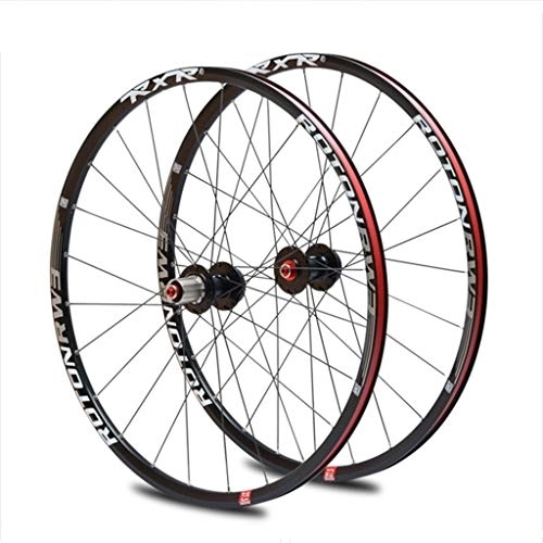 Mountain Bike Wheel : Mountain Bike Wheel Cycling 26 inch 27.5 inch Wheel Accessories Bike Double Wall MTB Rim 9-11 Speed Cassette Freewheel Sealed Bearings Hub 24 Hole (Color : Black, Size : 27.5inch)