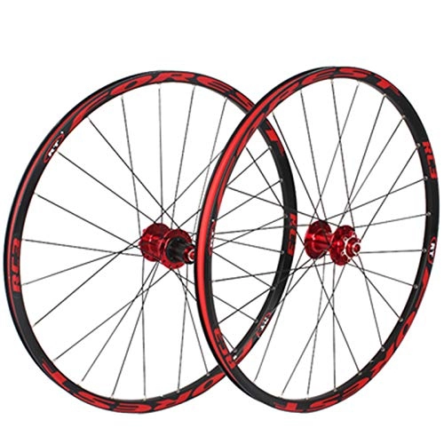 Mountain Bike Wheel : Mountain Bike Wheel Set, 26 27.5 Inch Aluminium Hub Disc Brake Quick Release Buckling Resistant Tyres 7-11 Speed Cassette for 1.5-2.4" (Color : A, Size : 27.5inch)