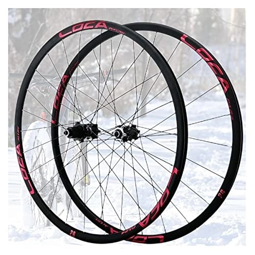Mountain Bike Wheel : Mountain Bike Wheels 26 27.5 29 Inch Disc Brake Quick Release Aluminum Alloy Rim Sealed Bearings 24 Spokes Straight Pull Hub Fit MS 12 Speed (Color : Blue, Size : 27.5inch) (Red 29inch)