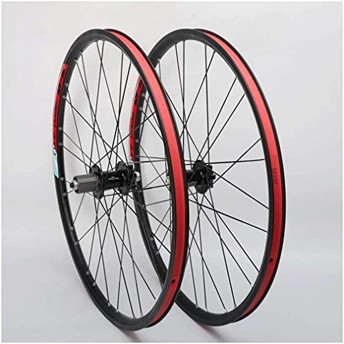 Mountain Bike Wheel : Mountain Bike Wheels 26 Inch Double Wall Rims Disc Brake MTB Bicycle Wheel Set Cassette Hub Sealed Bearing QR Bike Wheelset (Color : Ablack)