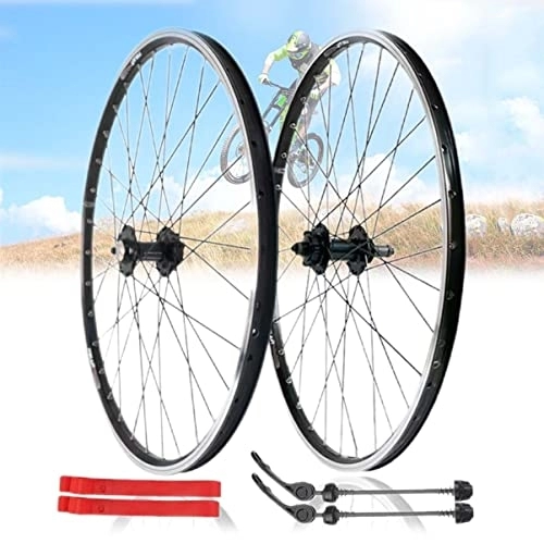 Mountain Bike Wheel : Mountain Bike Wheelset 20 / 26inch Disc / V Brake 32 Holes Aluminum Alloy Rim QR Folding Bike Wheel Fit 6 / 7 / 8 / 9 Speed (Color : Wheelset, Size : 20inch) (Wheelset 26inch)